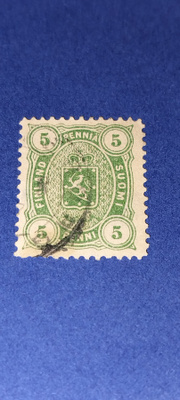 1885 5p vihreä  Vaakunamerkki