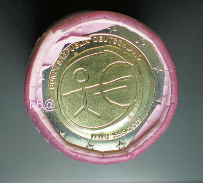 2009 SAKSA,Stuttgart 2 euro EMU rulla vuosiluku näkyy