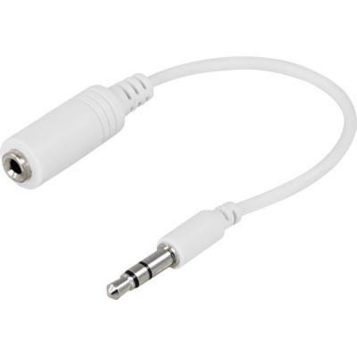 Deltaco Adapteri 3,5mm U - 2,5mm N, 0.1m, valkoinen *UUSI*