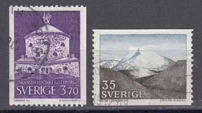 Ruotsi 1967 Fa 598, 599A Skansenin linnoitus ja Vuorimaisema