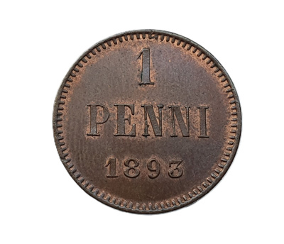 1 penni 1893 - hienokuntoinen!