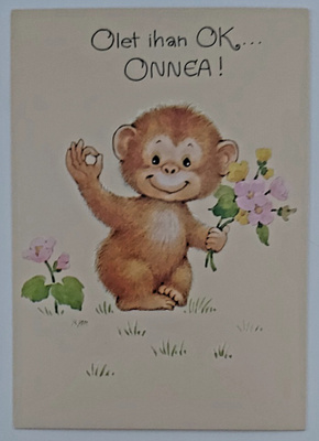 "Olet ihan OK...ONNEA!-KULKEMATON POSTIKORTTI