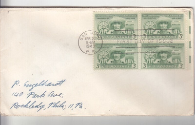 USA FDC 1949  nelilöllä