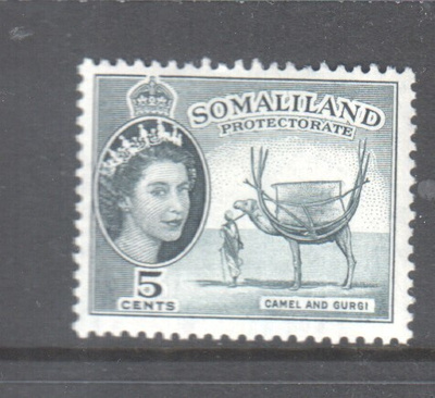 Somaliland protectorate 1953 5 cent.    vanhaa