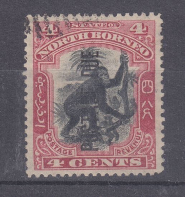 Pohjois Borneo 1900 4 cent postage due.