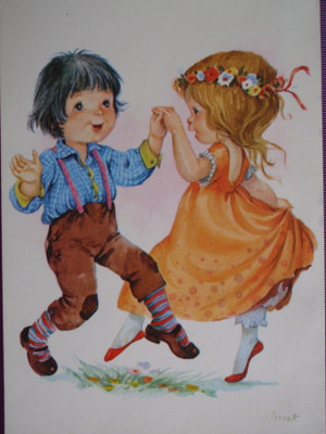 Tyttö ja poika tanssivat