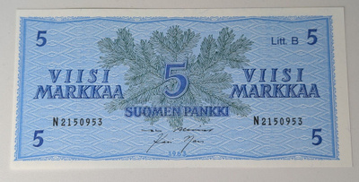 5 Markkaa 1963 Litt. B N2150953