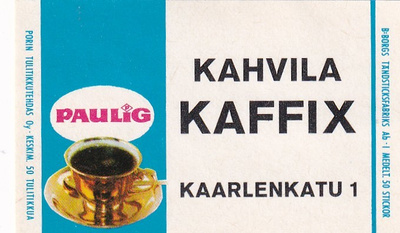 Kahvila KAFFIX, Kaarlenkatu 1 , Paulig   6/13