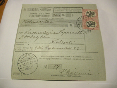 1923 Karunki postiosoitus