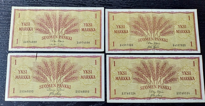 1 markka 1963 Å ja Ä alkuiset 4 kpl