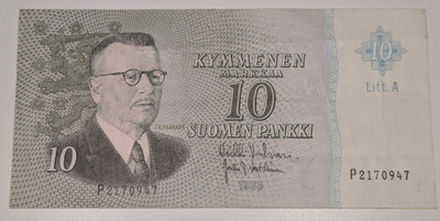 10 Markkaa 1963 Litt. A P2170947