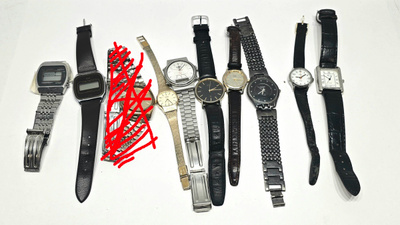 9x kelloja korjattavaksi/varaosiksi (Citizen Swatch Q&Q)