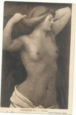 BAUDOUIN -Nainen - vanha taidekortti