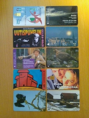 Puhelinkortteja, 10 erilaista
