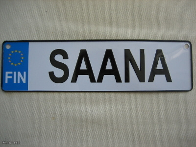 PELTINEN REKISTERIKILPI "SAANA" **UUSI**