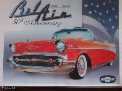 Laminoitu Chevrolet Bel Air 50 vuotta. Kuvassa 1957. A4