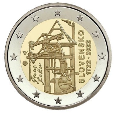 ** SLOVAKIA 2€ 2022 Höyrykone pillerissä **