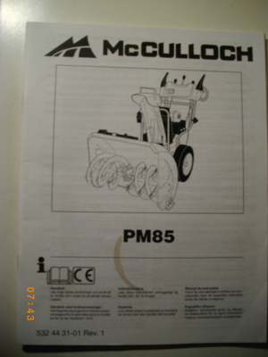 McCullogh PM85 lumilingon käyttöohjekirja (25.2)