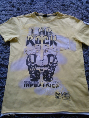 Keltainen Rock-henkinen t-paita - koko M