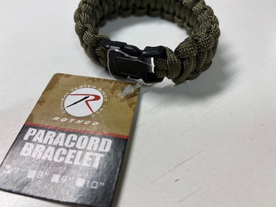 Paracord ranneke olive 7"