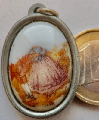 VANHA kaulakoru Riipus Posliinia Pewter Jorgen Jensen Tanska