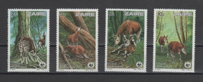 (S0001) ZAIRE 1984. (WWF. Okapi). Mi ## 875-878. MNH**