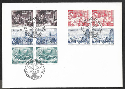Ruotsi - Gammaldags Jul FDC 1971 (Fac. 745-749)