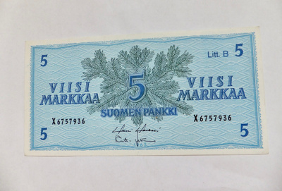 5 mk 1963 Litt B X-sarja PAKKASILEÄ