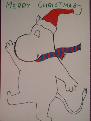 Muumipeikko toivottaa Merry Christmas