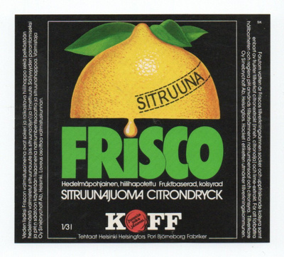 KOFF FRISCO Sitruunajuoma Etiketti
