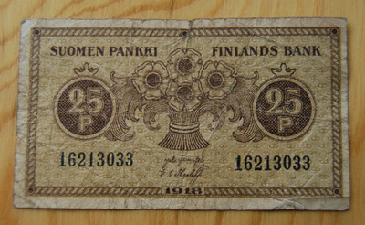 25 penni 1918 Suomen pankki