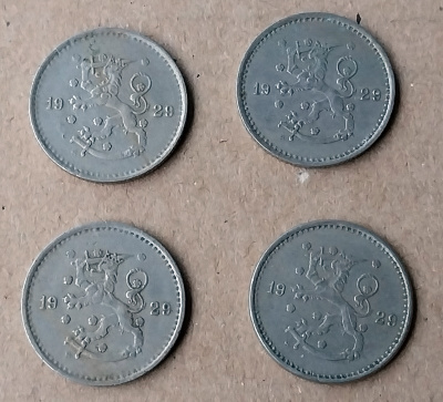 50 penniä 1929 - 4 kpl yhteishinta