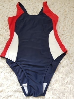 Sini-valko-punainen Finnwear Uimapuku / Uima-asu - koko M