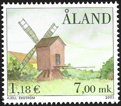 Åland 2001  Tuulimyllyt  7,00 mk ** LaPe 193