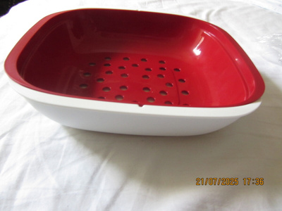 Tupperware Allegra  tarjoilukulho Combo, puna-valk, uusi