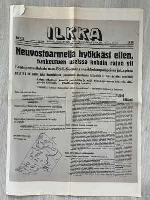 Näköislehti 1939 "Neuvostoliitto hyökkäsi rajan yli"