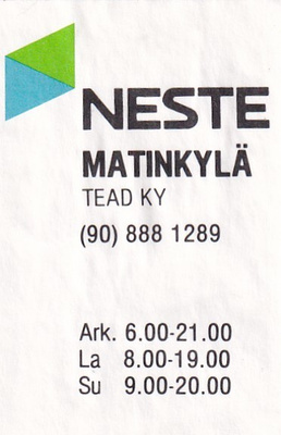 Matinkylä, Tead Ky . NESTE  3/8