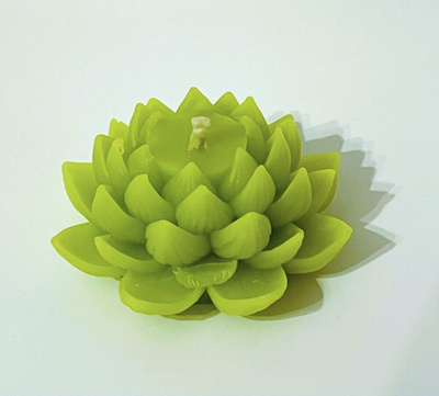 Mehiläisvahakynttilä Lootus -lime- 4 cm x 9 cm