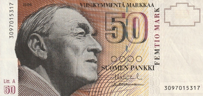 Suomi  50 markkaa 1986  Litt. A  3097015317  kl.8