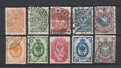 1901 alkaen Kotka ja Rengasmerkkejä 2p-1mk leimattuina