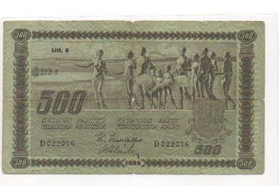 500 mk 1922 LItt C D 022076 Vaasan painos