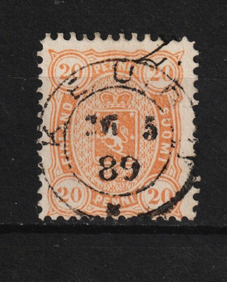 1889 20p keltainen KEURUU- loistoleimalla