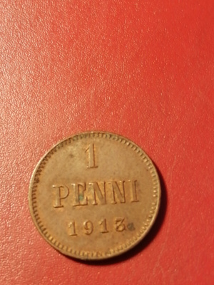*Suomi * 1 penniä *1913 * Copper/Kupari *1+/EF