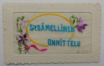 Pitsikortti, ommeltu kankaalle