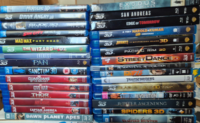 3D ELOKUVIA 30 KPL  -Blu-Ray