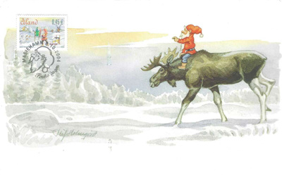 FDC MAKSIMIKORTTI JOULU 2004 AHVENANMAA KULKENUT KORTTI
