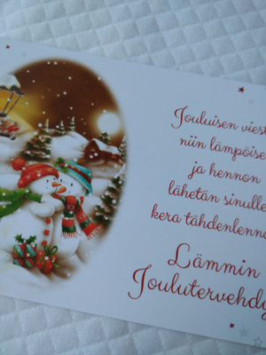 Lumiukot joulukortti