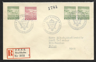 Ruotsi - Svenska lantbruksmötena 100v FDC 1946(Fac. 368-369)