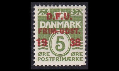 Tanska 243 ** Aaltoviiva postimerkin päivä (1938)