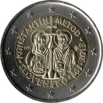 Slovakia 2 € 2013 Kontantinos & Metodios, UNC